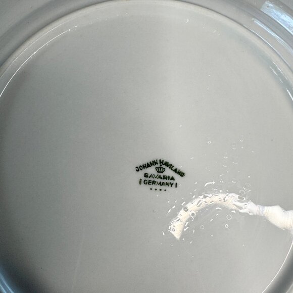 Johann Haviland Blue Garland 10" Dinner Plates Bavaria Germany Platinum Lot of 2 - Picture 9 of 9